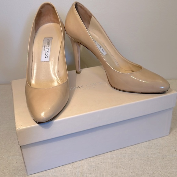 Jimmy Choo Vikki Pumps Nude Patent Leather | Wedding/Events Sz39 - Picture 3 of 15